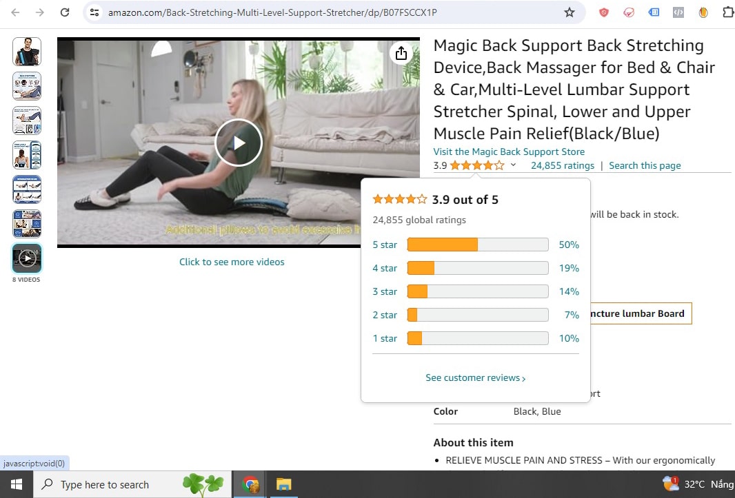 khách hàng nhận xét khung nắn chỉnh cột sống Magic Back Support 1234