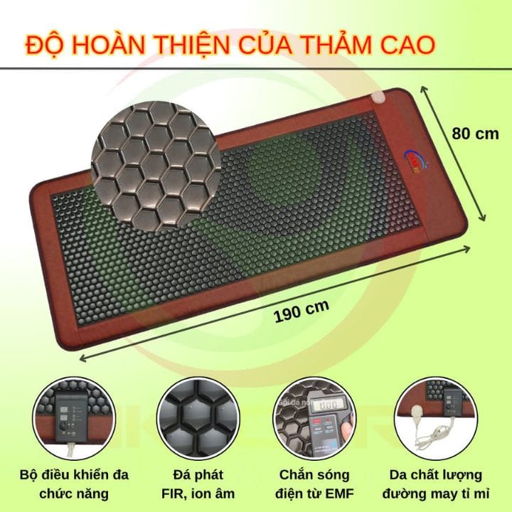 Thảm Đá Nhiệt Nóng Carefit Đá Tourmaline 80 x190 cm MP80 57