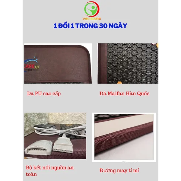 Thảm đá nóng đá tourmaline Carefit Rt.A70 kích thức 70 x 160 cm 16