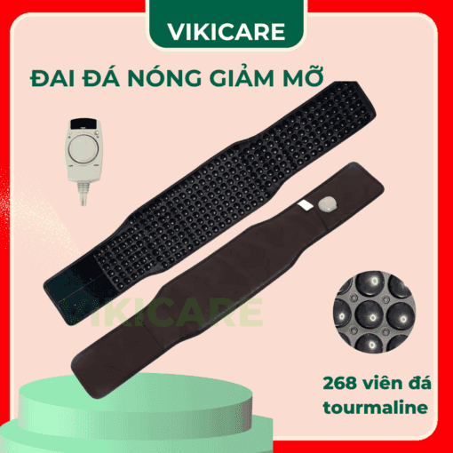 Đai đá nhiệt nóng tourmaline giảm mỡ bụng, đau lưng happy Care+ 357