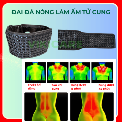 Đai đá nhiệt nóng giảm mỡ bụng, đau lưng happy Care+ dai da nong tourmaline da tron 3