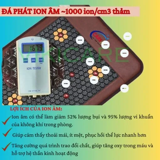 Thảm đá nóng Tourmanium từ tính kết hợp lazer Carefit Rt.60A 70 x 160 13