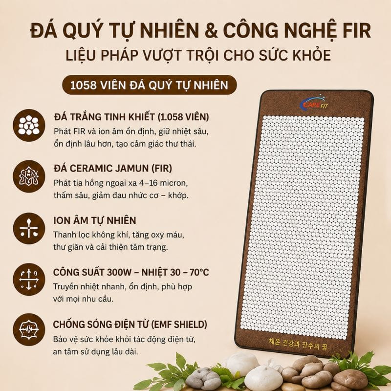 Thảm Nhiệt Đá Lục Giác Ja Mun Carefit CF EM80 80x190 19