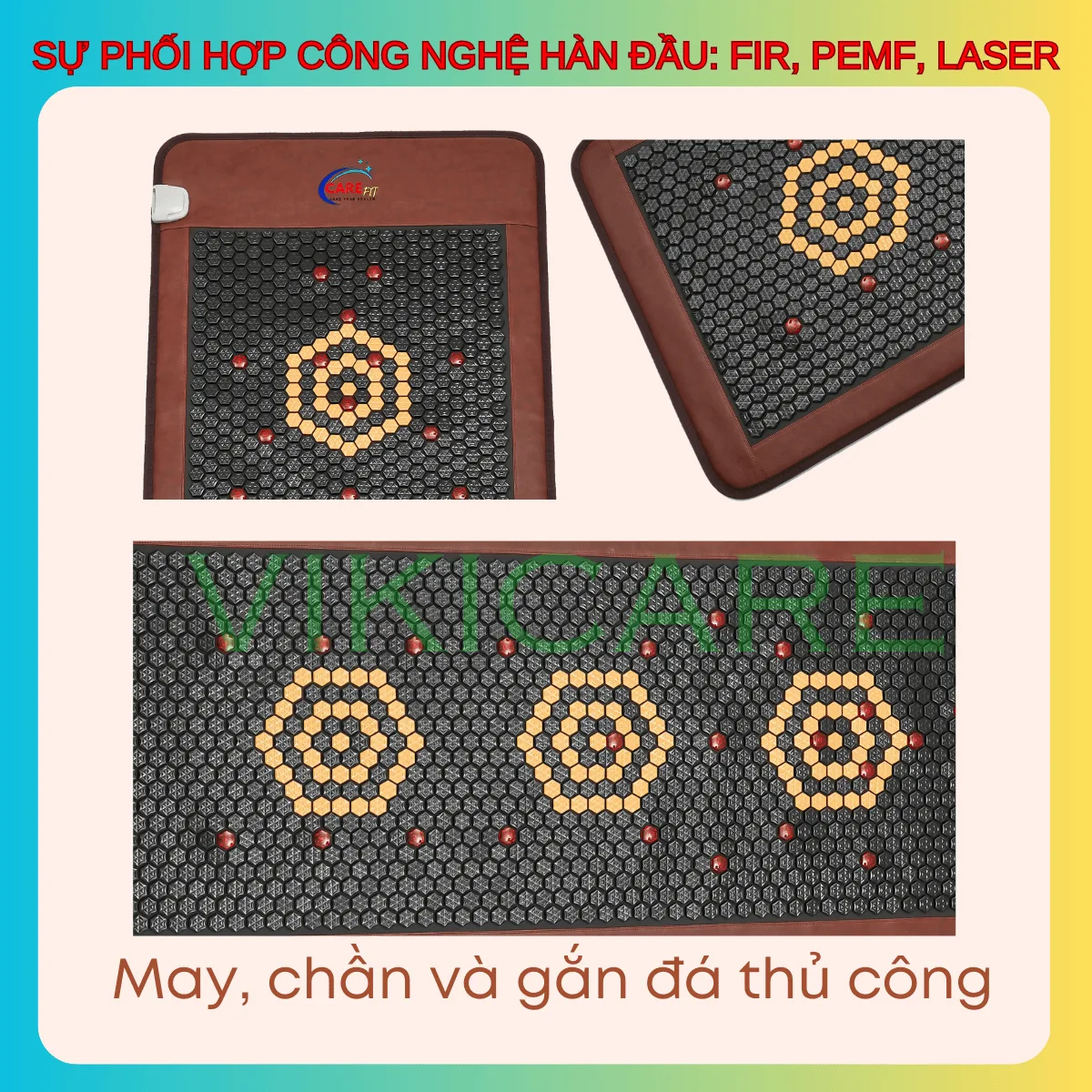 Thảm Đá Nóng Lục Giác Carefit CF-M80.PEMF Tích Hợp 24 Đèn Photon 4