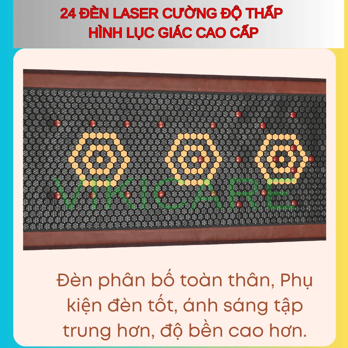 Thảm Đá Nóng Lục Giác Carefit CF-M80.PEMF Tích Hợp 24 Đèn Photon 3