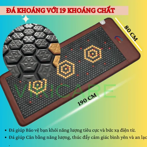 Thảm Đá Nóng Lục Giác Carefit CF-M80.PEMF Tích Hợp 24 Đèn Photon 235
