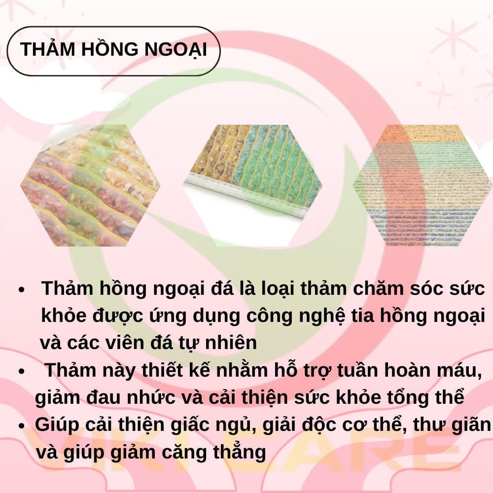 Thảm Đá Nóng Luân Xa 7 Màu Đá Quý CF-Chakra80M 13