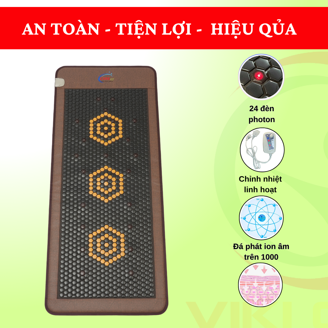 Nệm Đá Nóng Lục Giác Carefit CF-M80.PEMF 24 Đèn Thảm Đá Nóng Lục Giác Carefit CF-M80.PEMF Tích Hợp 24 Đèn Photon 3