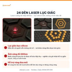 24 đèn laser lục giác bọc silicon ánh sáng đỏ 660nm