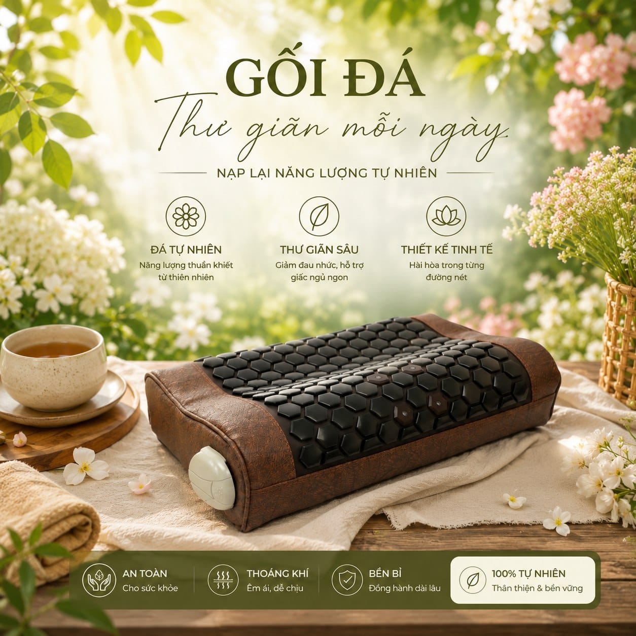 Thư giãn kiểu spa đá nóng tại nhà với gối An Khang