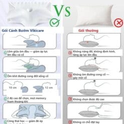 So sánh gối cánh bướm Vikicare và gối thường