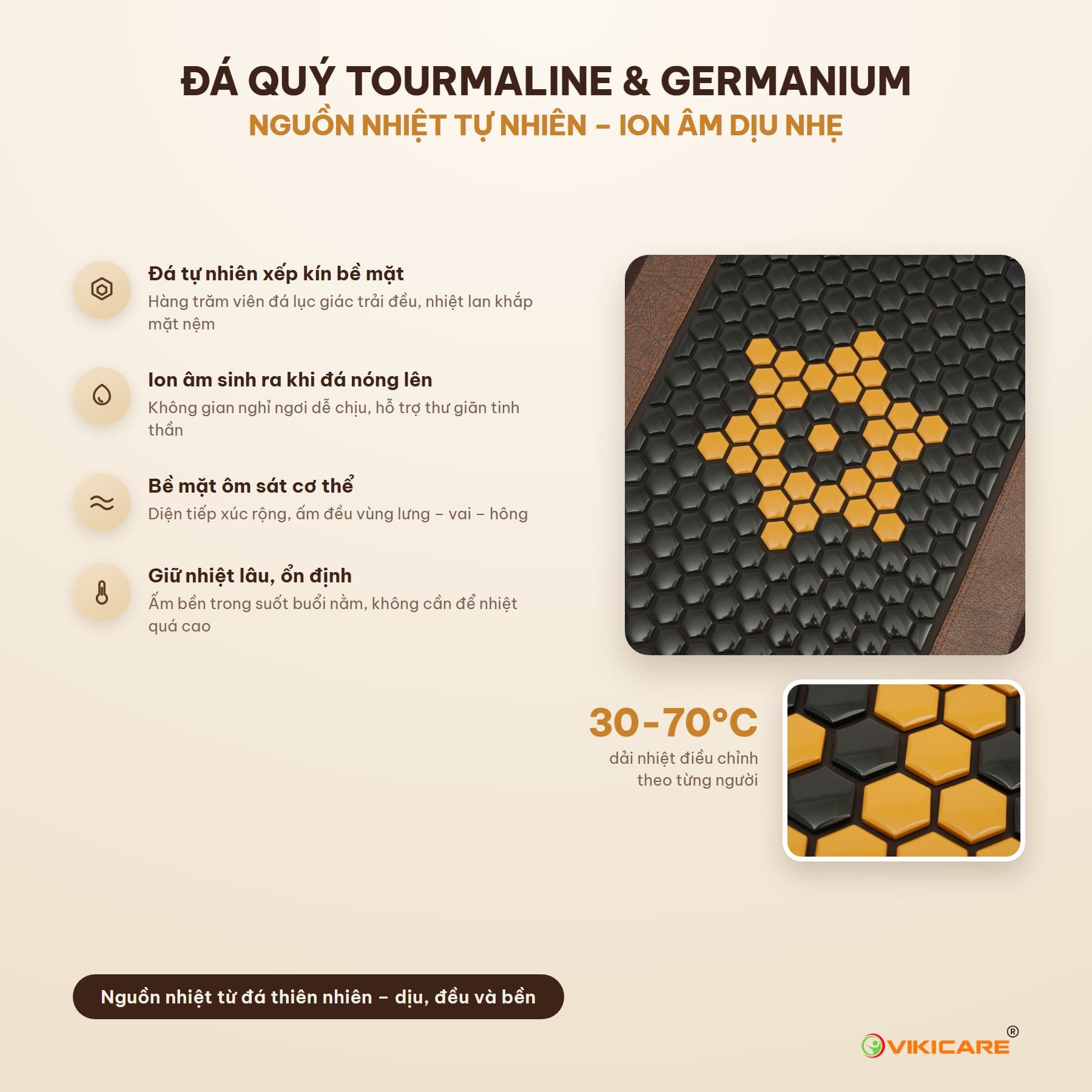 Đá tourmaline và germanium phát ion âm