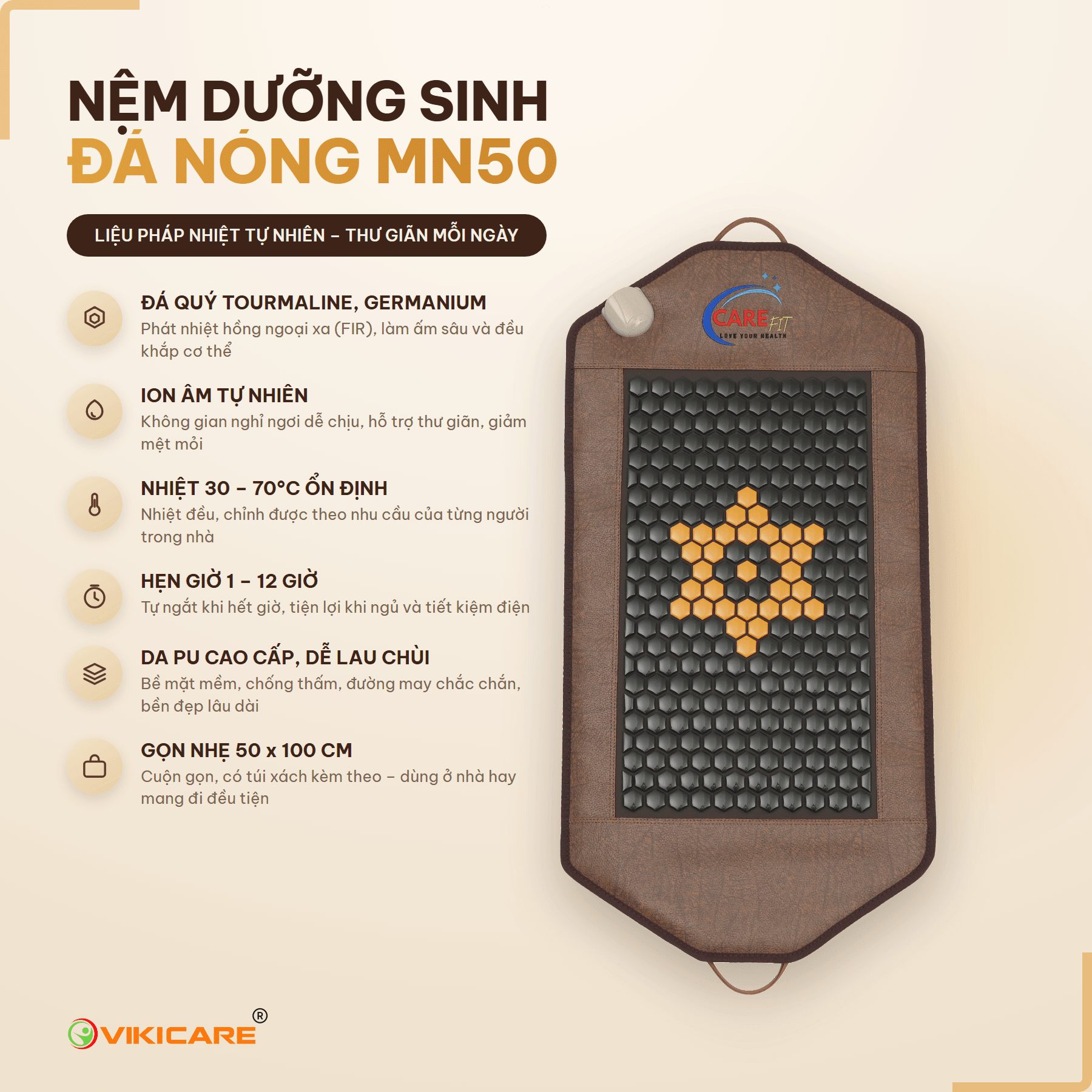 6 tính năng chính của thảm đá nóng 50x100